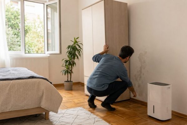 Evde rutubet kokusunu gidermek için odanın havalandırılması ve nem kaynağının kontrol edilmesi